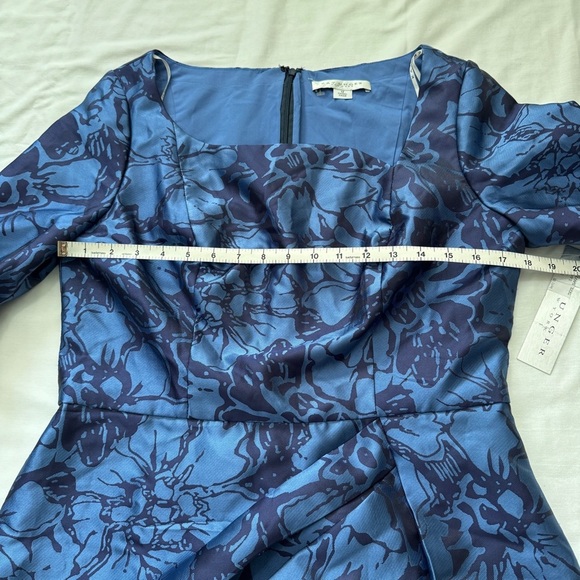 NEW Kay Unger 12 Tallulah Blue Floral Midi DRESS Mother of Bride Wedding Formal - Picture 5 of 10